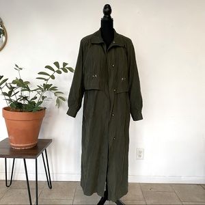 Fleet Street Button Down Long Green Jacket